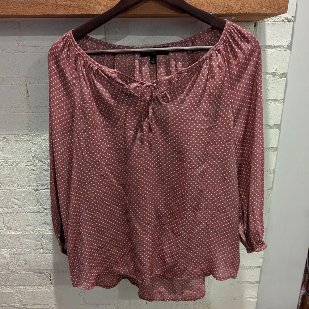 Fred David Women's Pink and Burgundy Blouse